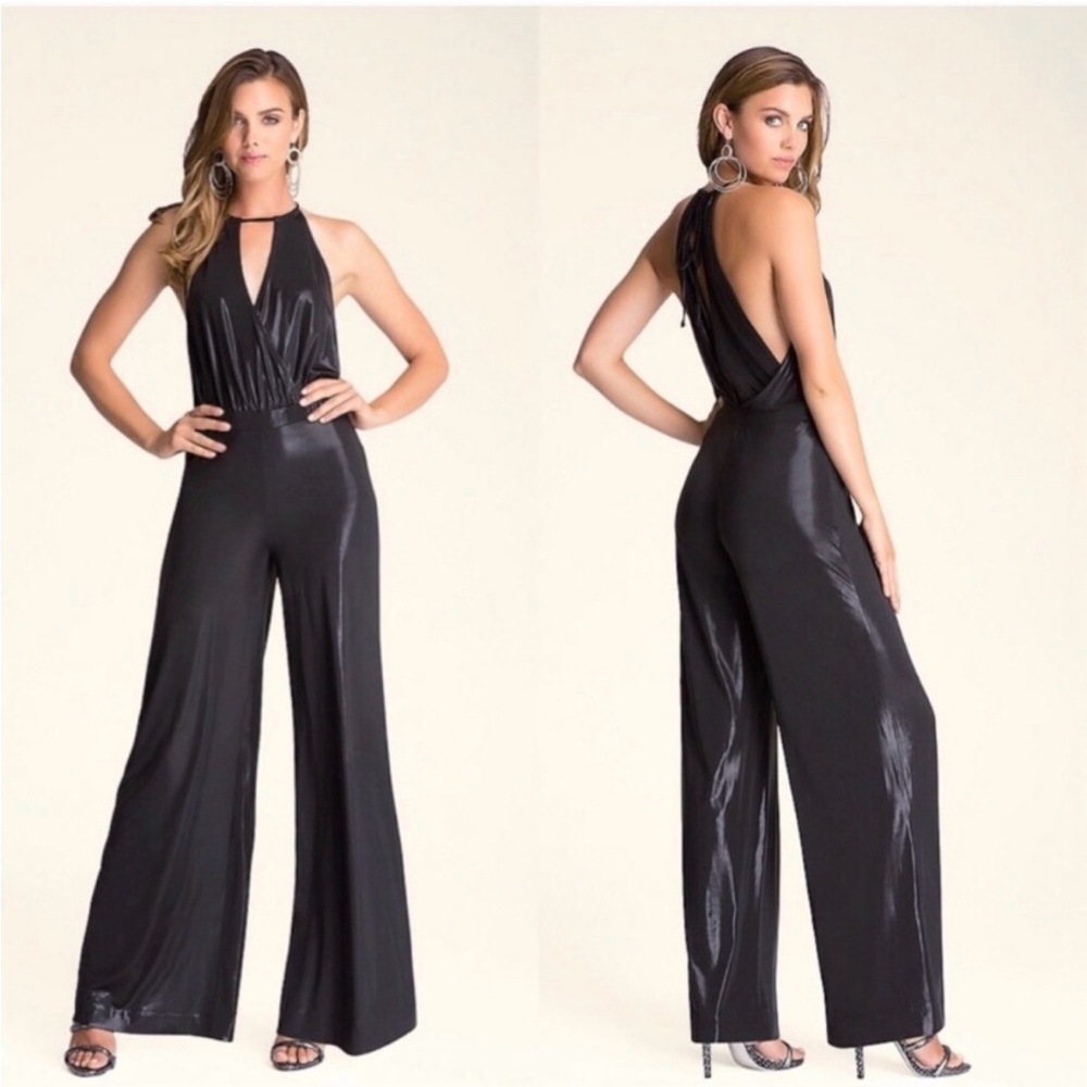 Bebe metallic black jumpsuit size L